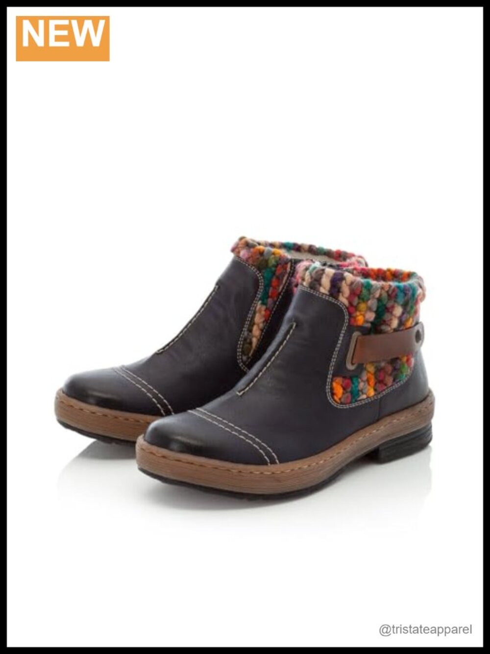 Rieker Z6784 Women's Ankle Booties, Faux Fur Trim, Slip-On, Water Repellent,